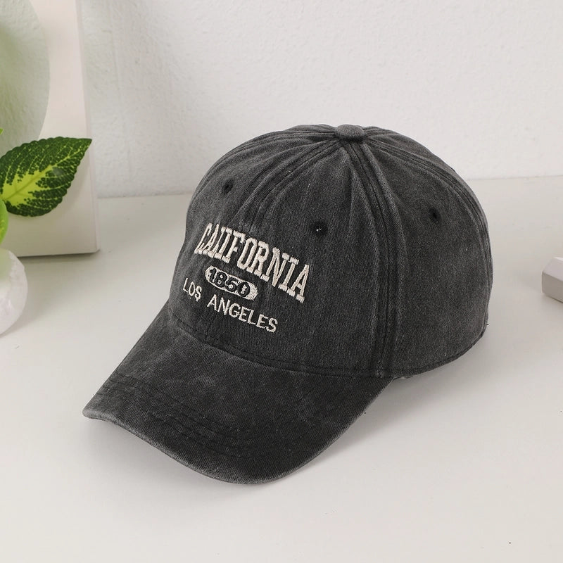 Unisex Casual Retro Letter Embroidery Curved Eaves Baseball Cap