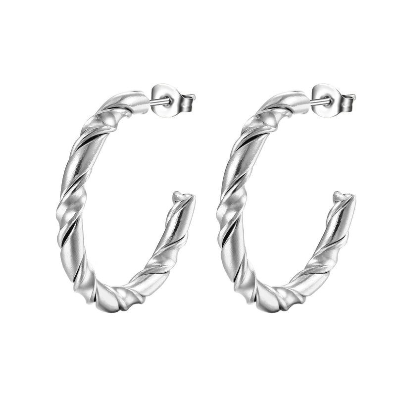 1 Pair Fashion Solid Color Plating 201 Stainless Steel 18K Gold Plated Earrings