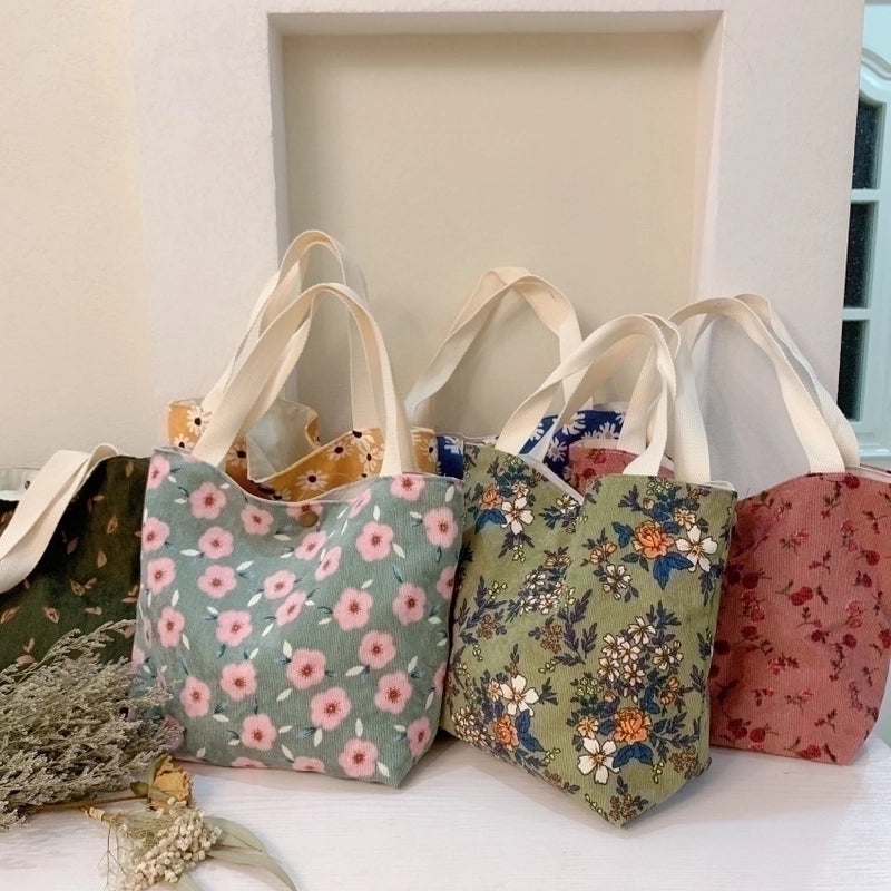 Women's Fashion Flower Oxford Cloth Shopping Bags