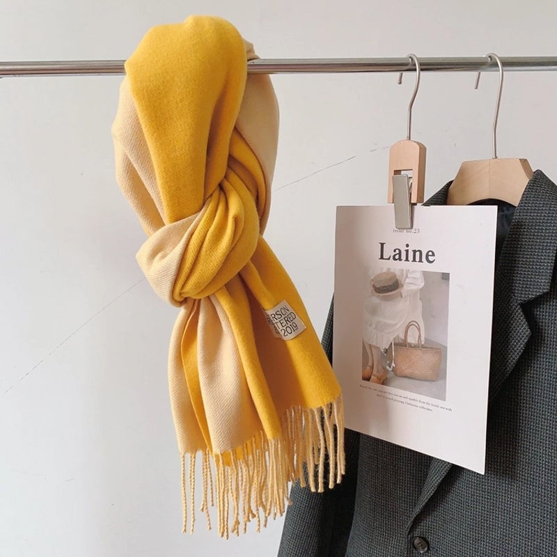 Ruibei Dandelion Cashmere Scarf Winter Thickened  Versatile Women's Warm Gift Double-sided Scarf