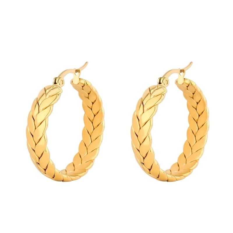 INS Style Geometric Polishing Plating Stainless Steel Gold Plated Earrings
