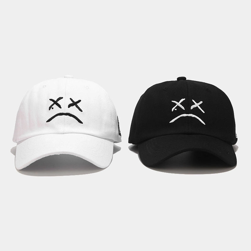 Unisex Basic Face Embroidery Curved Eaves Baseball Cap