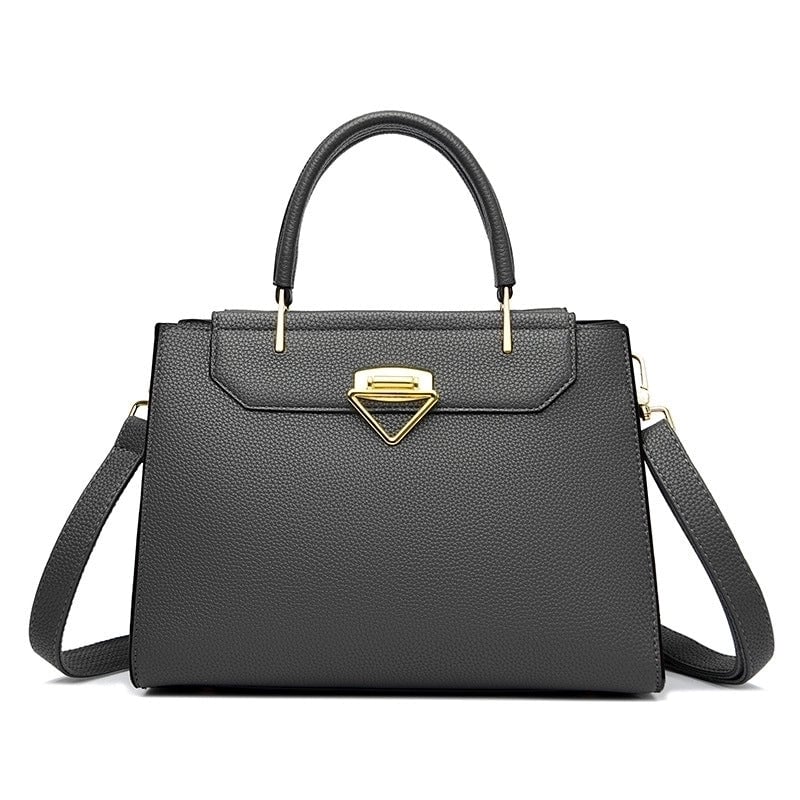 Women's Medium Pu Leather Solid Color Elegant Vintage Style Zipper Handbag