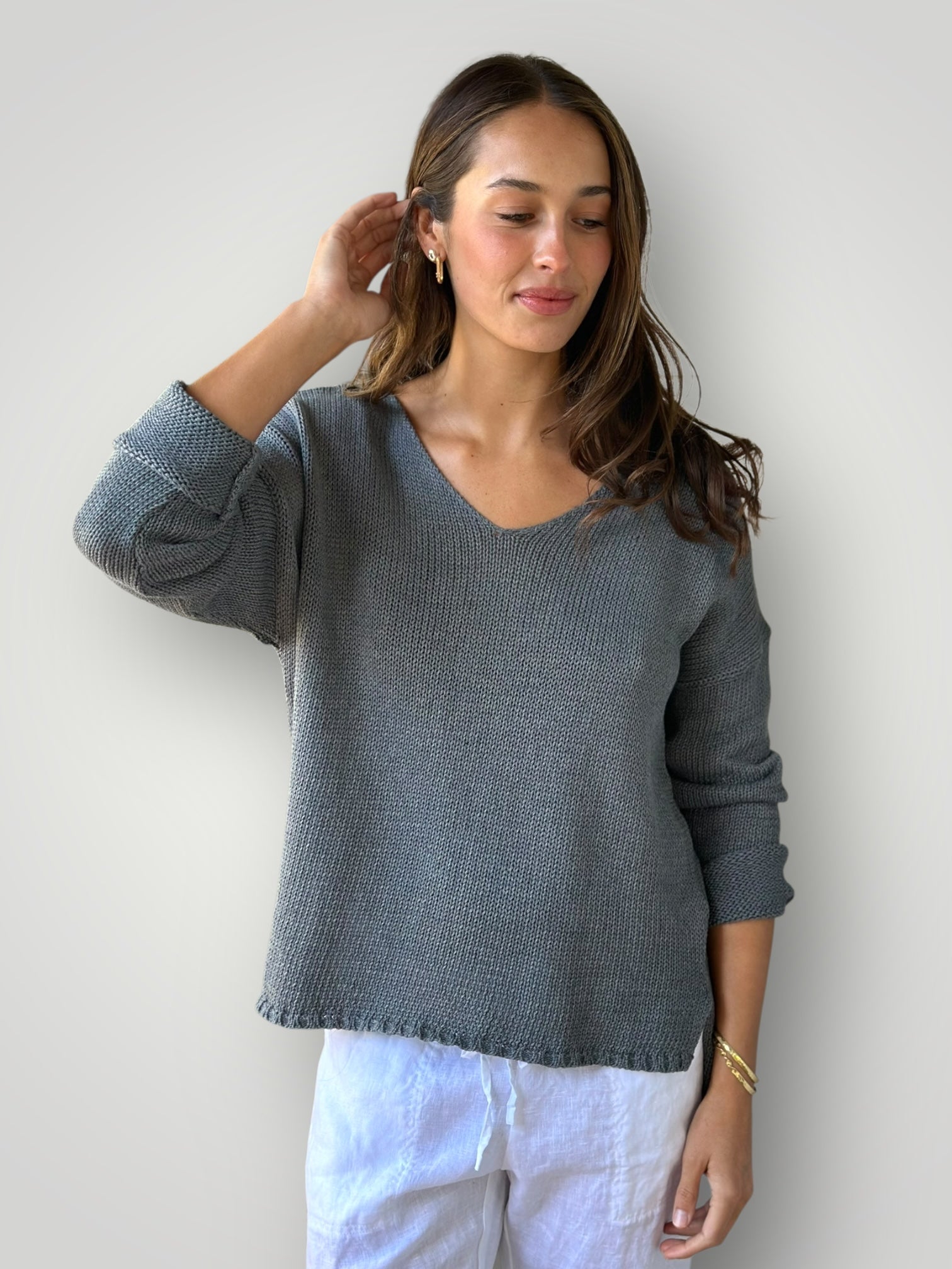 jamie cotton knit - grey