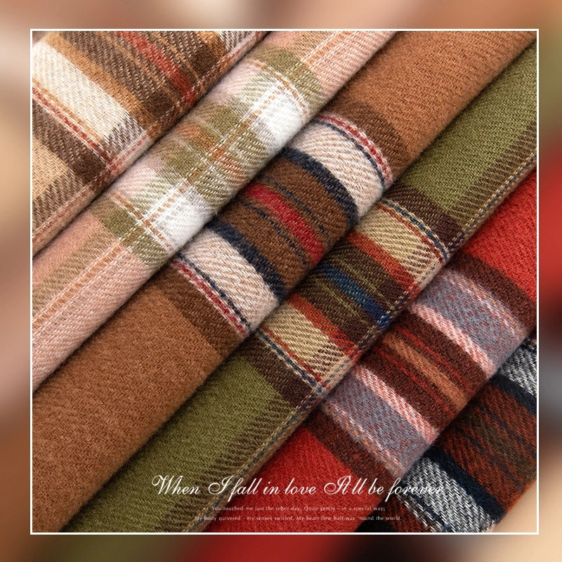 Strict Selection Of New Elegant Temperament Plaid Scarf Women's Simple Warm Cold-proof Cashmere Scarf