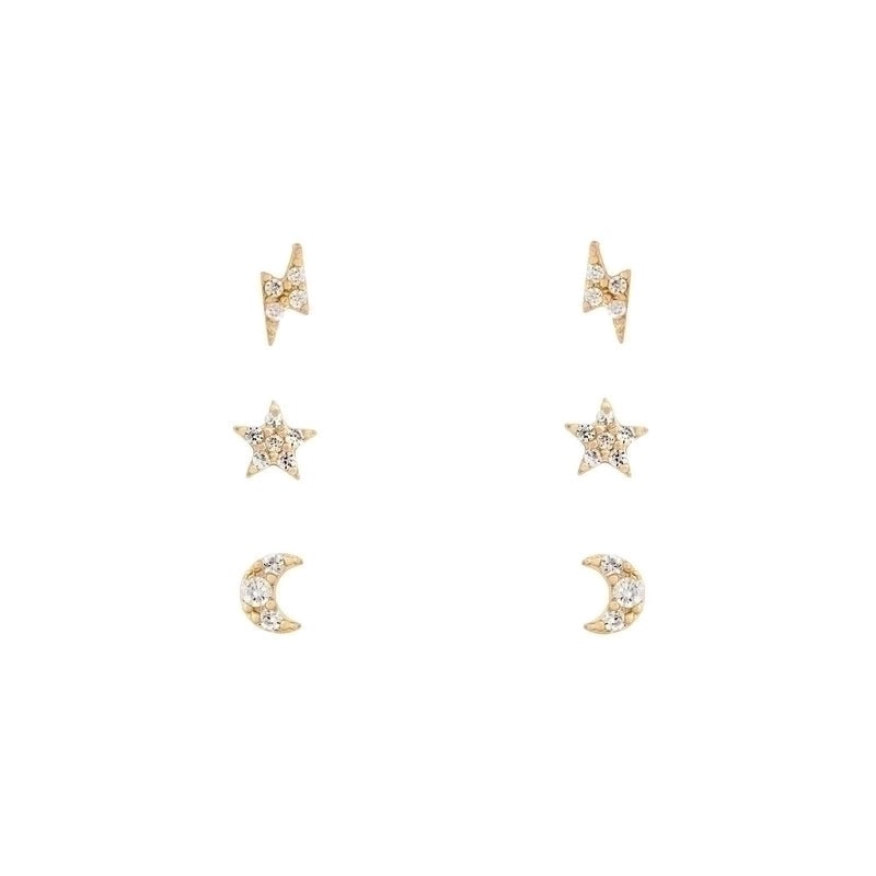 Ear Cartilage Rings & Studs Minimalist Star Brass Gem