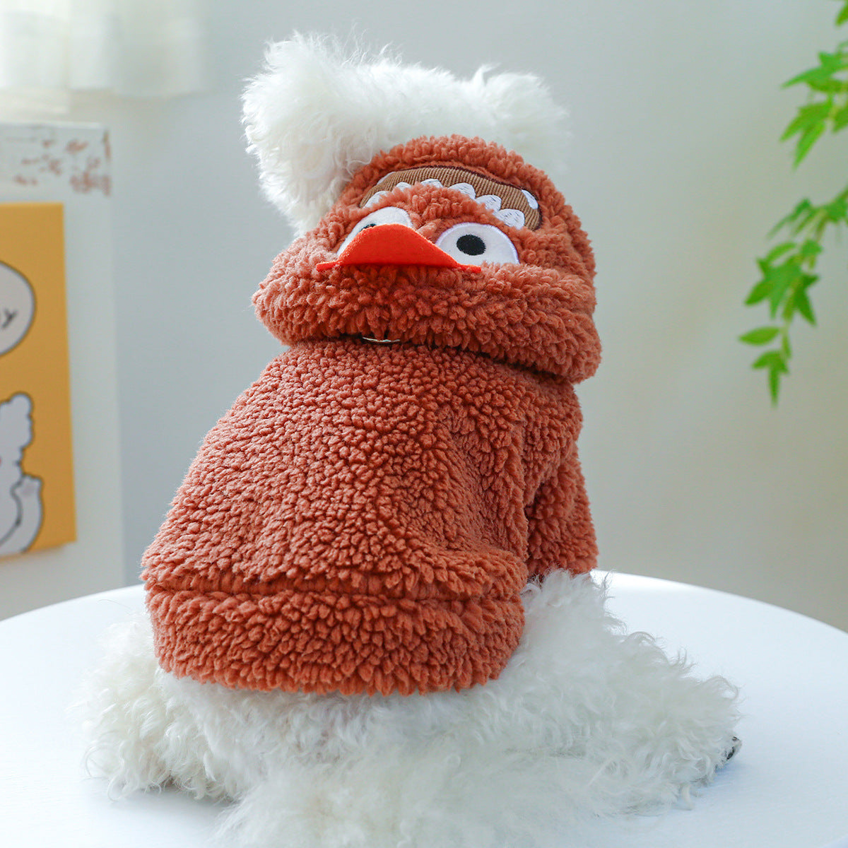 Fleece Funny Pattern Hooded Dog Hoodie
