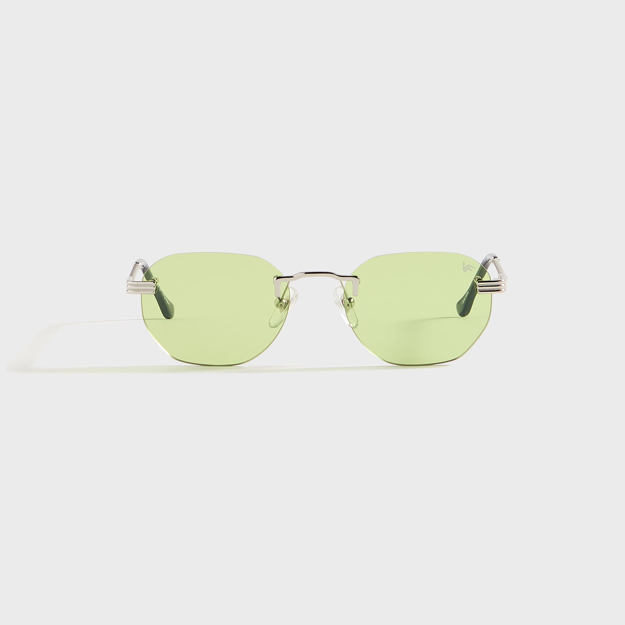 Vintage Frames Detroit Player Rimless Drill Mount 24KT - White Gold / Lime Green