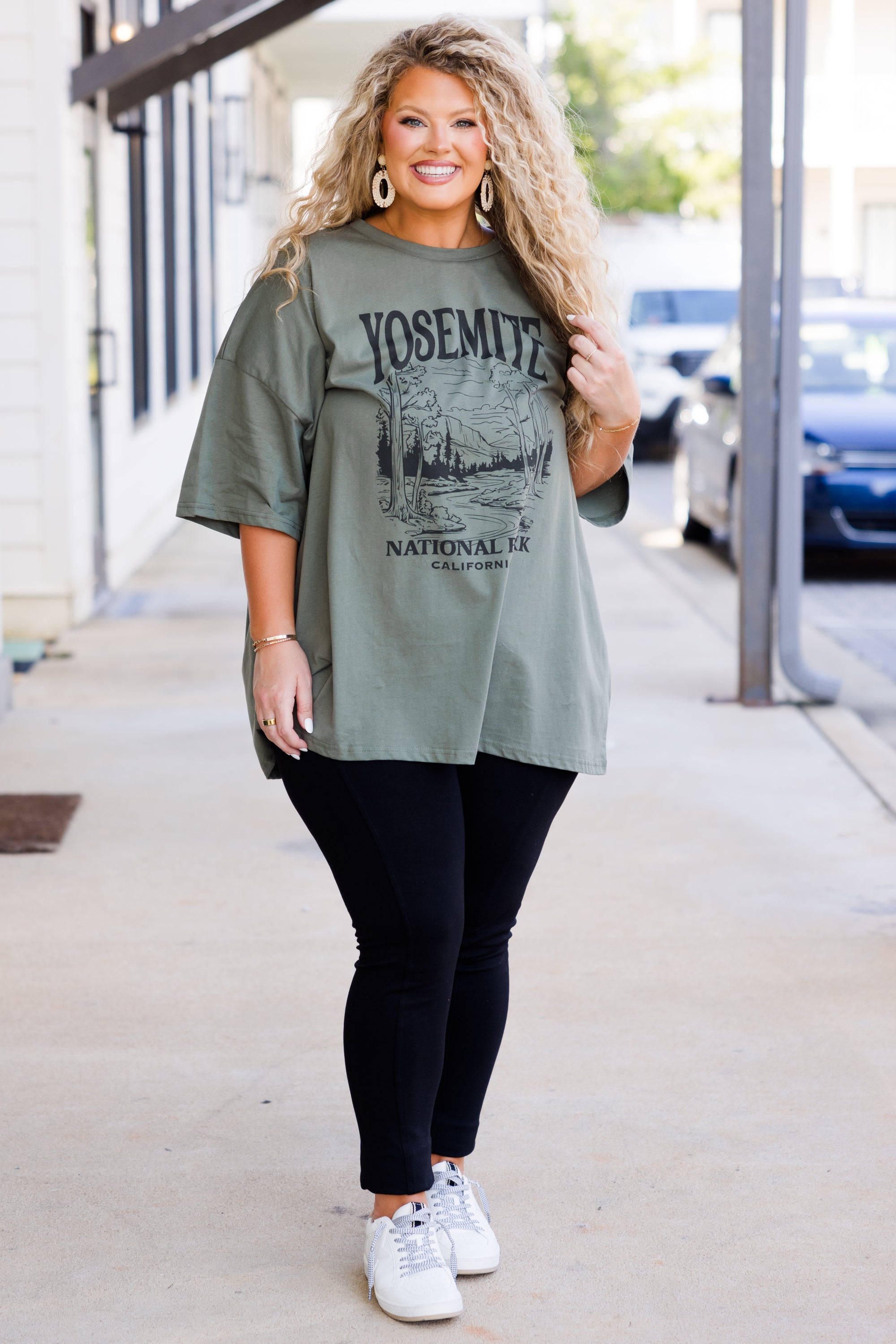 Going On An Adventure Boyfriend Tee. Moss