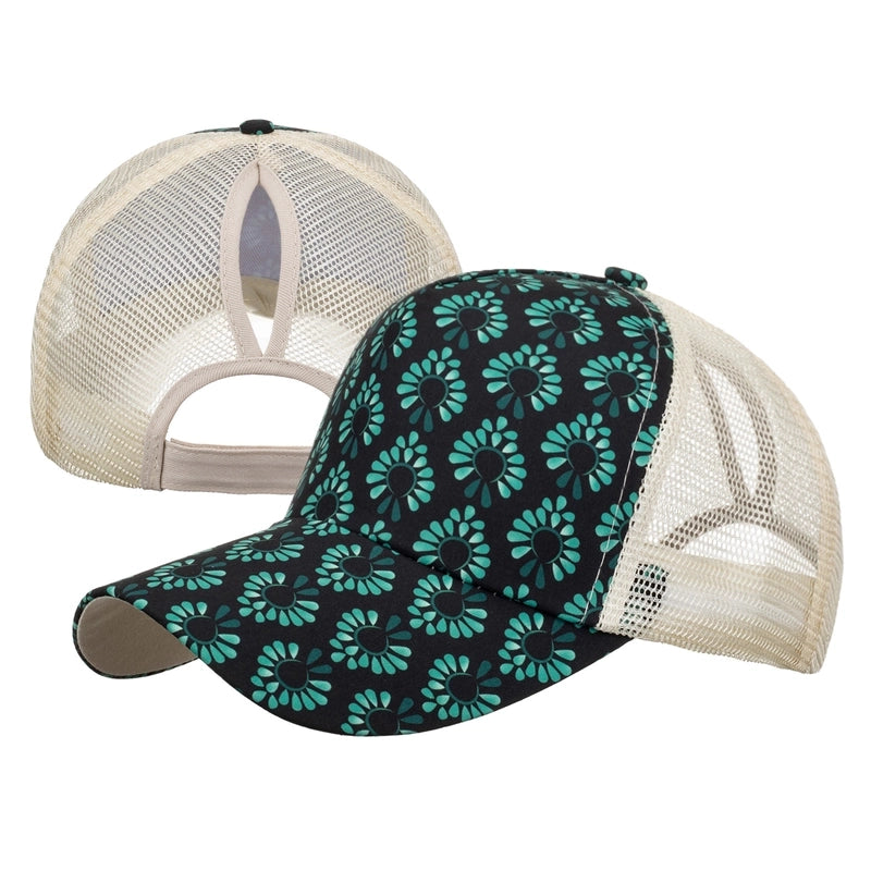 Women's Fashion Color Block Flower Leopard Baseball Cap