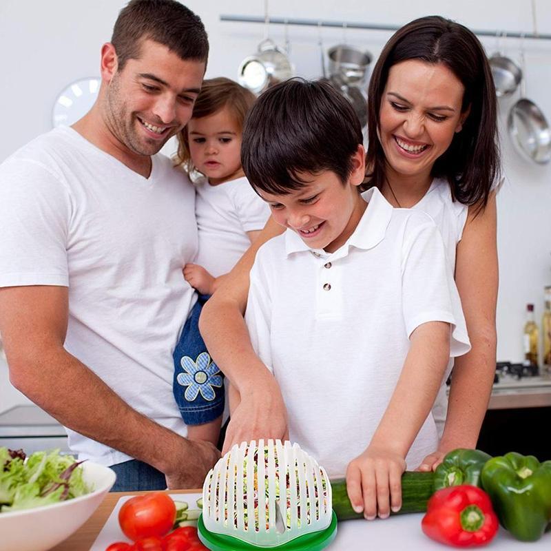 Salad Cutter Bowl. Green