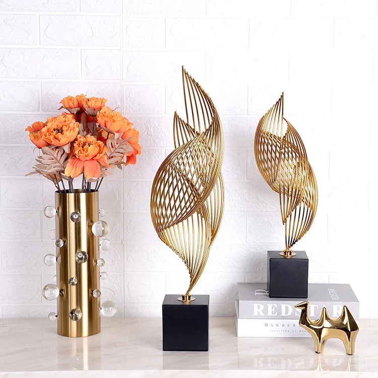 Interior Modern Table Living Room art gold home metal ornament stand Design decor