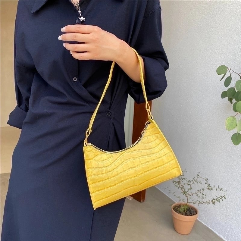 Fashion Square Crocodile Pattern Soft Surface Shoulder Bag