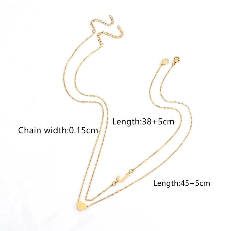 Elegant Minimalist Classic Style Letter Heart Shape 201 Stainless Steel 304 Stainless Steel Pendant Necklace