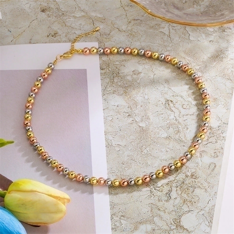Round Copper Gold Plated Necklace In Bulk