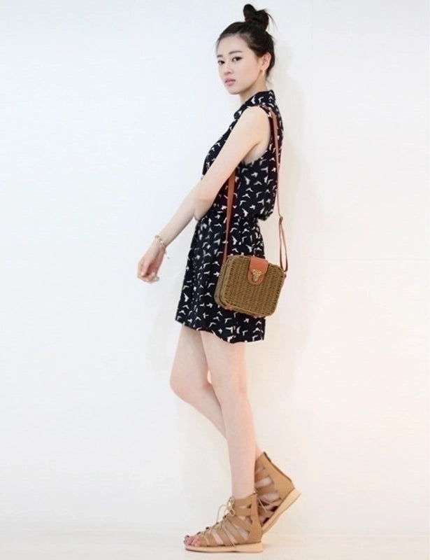Women's Small Spring&summer Paper String Vintage Style Straw Bag