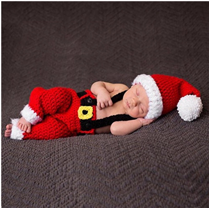Baby Girl's Baby Boy's Basic Christmas Hat Pleated Wool Cap