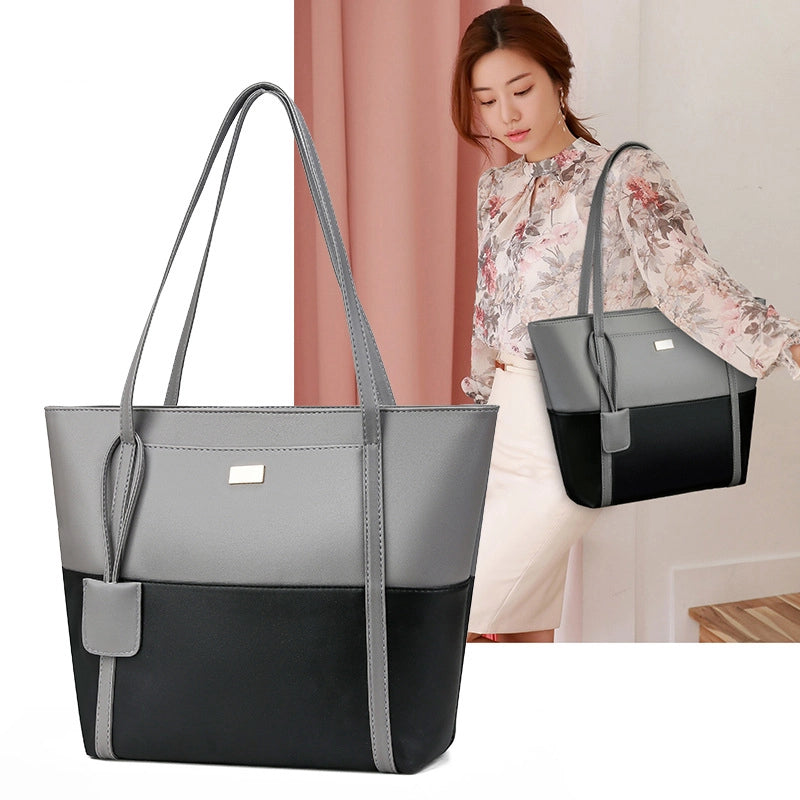 Soft Leather Big Bag Women's New  Simple Stitching Handbag Large Capacity Shoulder Bag Tote Bag Women's Bag