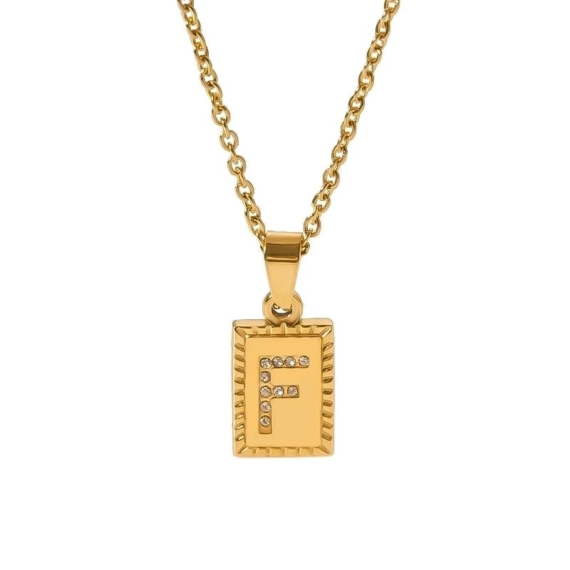 304 Stainless Steel Sweet Polishing Plating Inlay Letter Diamond Necklace
