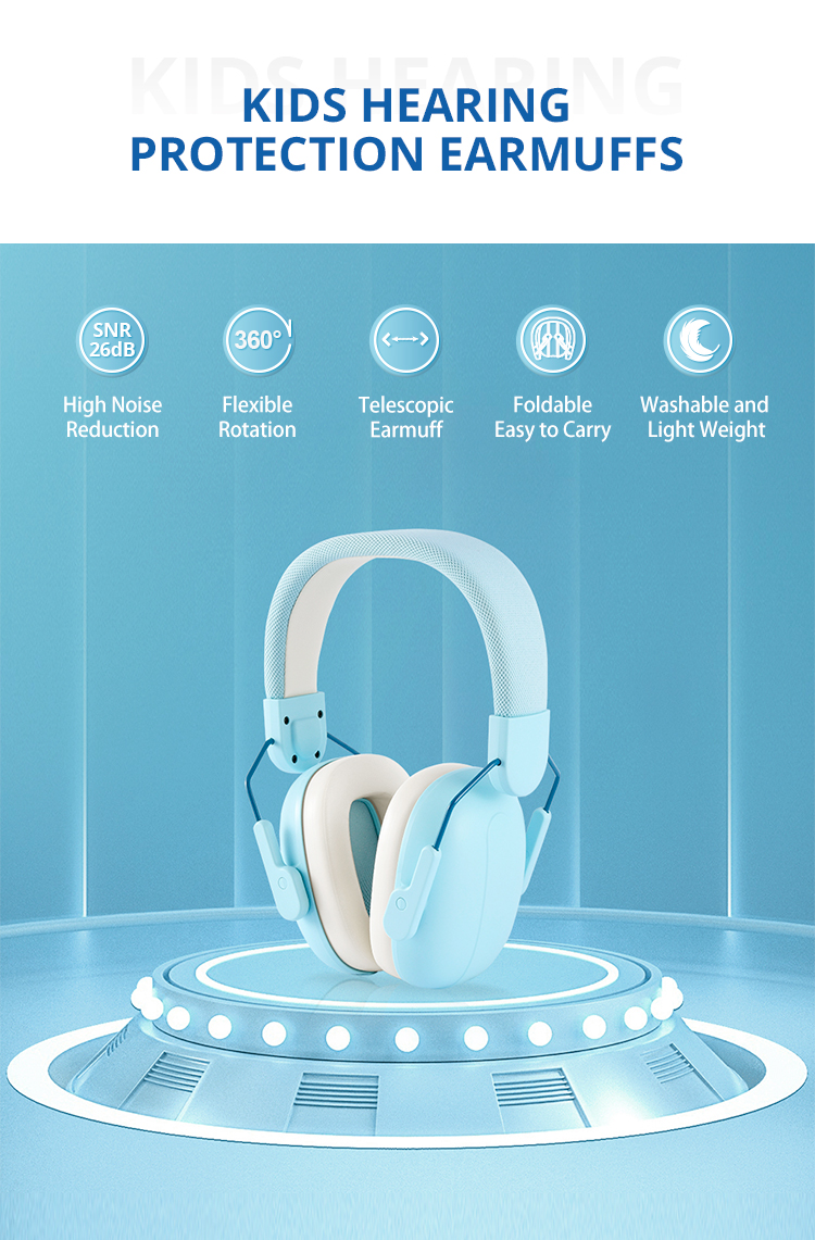 Hearing protector ear muff kids teen over ear safe headphone for outdoor activities