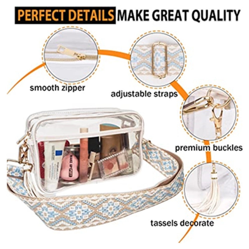 Spot Pvc Transparent Women's Messenger Bag Outdoor Sports Travel Storage Bag Visual Portable Coin Purse Logo