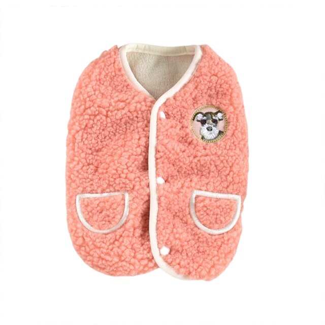 Winter Fleece Buttoned Dog Cat Vest Coat