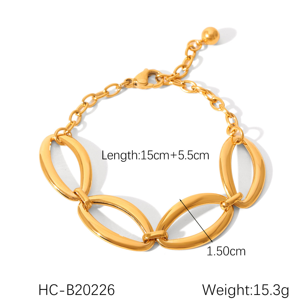 Ins Stainless Steel Bracelet Square Butterfly Shell Water Drop Zircon Flower Pig Nose Buckle 18K Gold Titanium Steel Jewelry