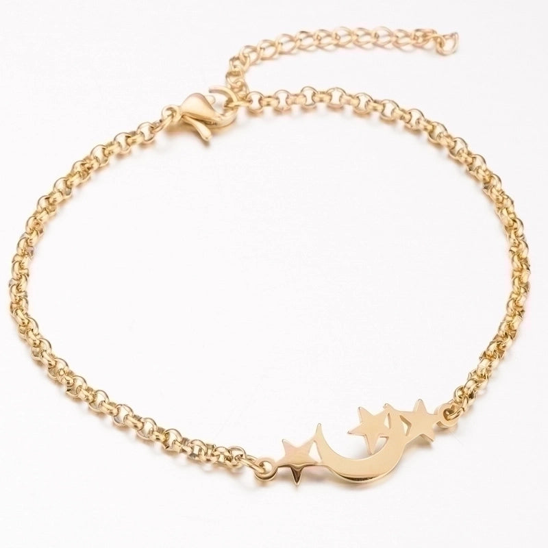 Women's Fashion Heart Butterfly Elephant Stainless Steel No Inlaid Bracelets Plating Stainless Steel Bracelets