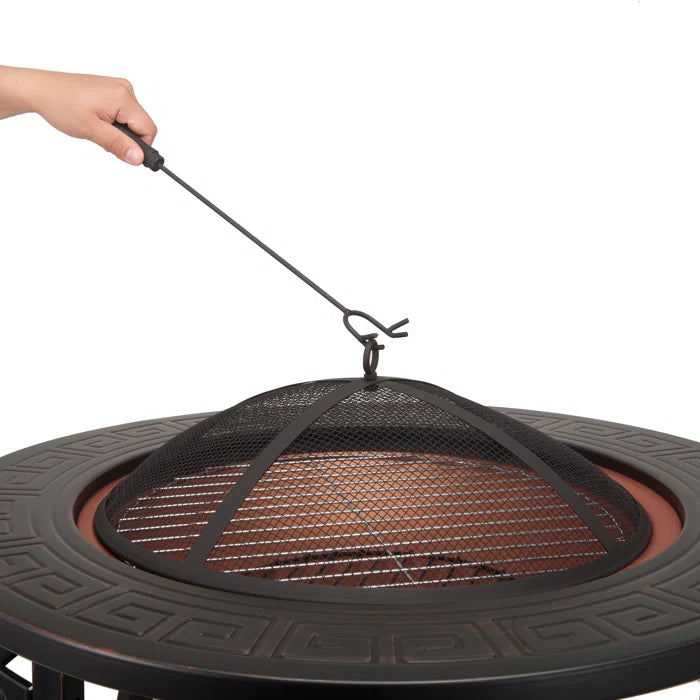 Fire Pits For Garden Wood Burning Cast Iron Firepit Round Fire Bowl Grill. Outdoor Garden Terrace Barbecue