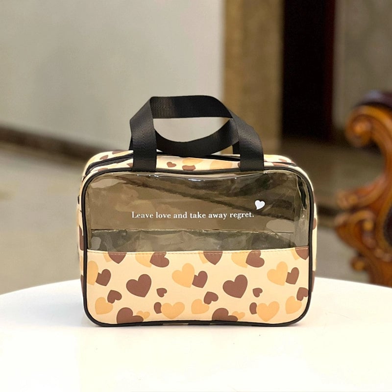Translucent Portable Waterproof Cosmetic Bag Toiletry Bag Portable Cosmetic Bag Hand Bag For Women