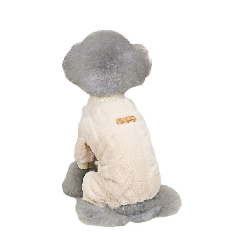 Pet Four Leg Velvet Cat Dog Clothes Autumn And Winter New Four Leg Velvet Pet 22 Twist Four Leg Velvet