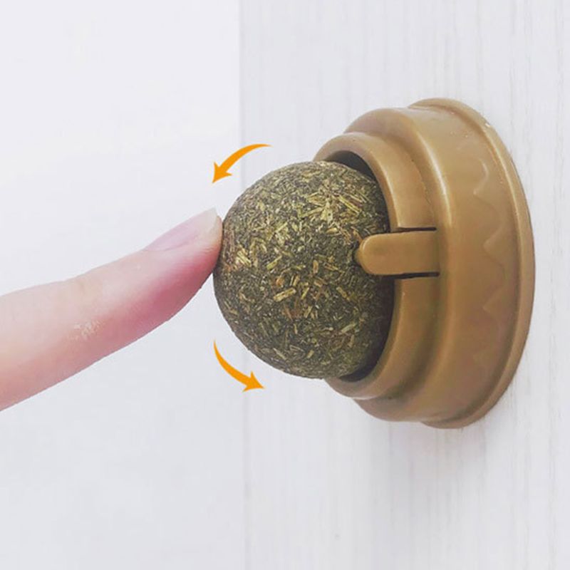 Catnip Cat Wall Stick-On Ball Toy