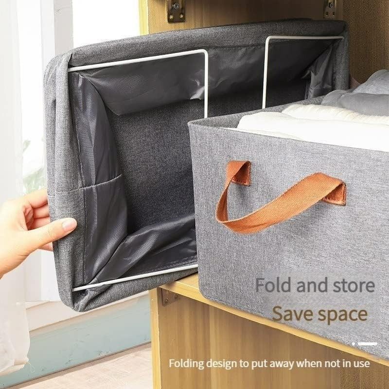 2 Pac Storage Baskets for Organizing. Fabric Storage Bins for Clothes