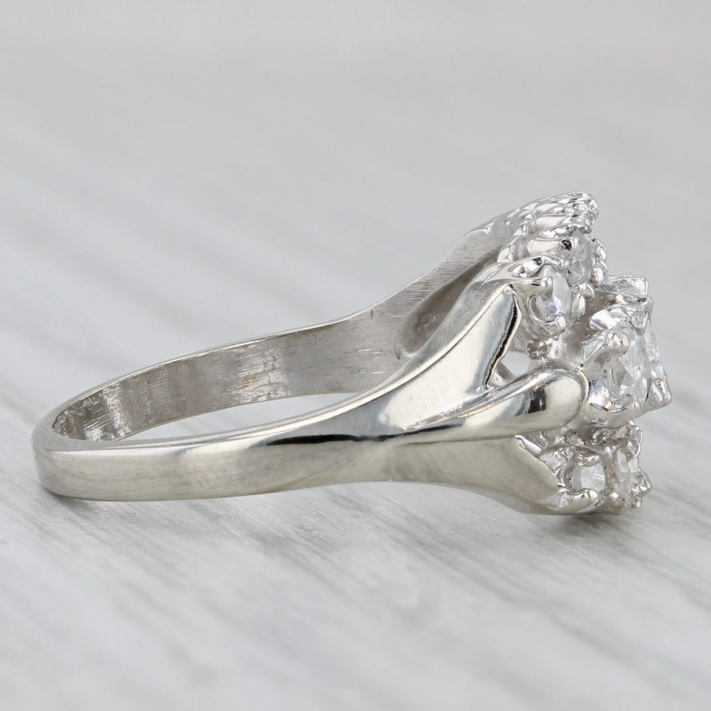 Vintage 0.94ctw Diamond 3-Stone Ring 14k White Gold Size 7.25