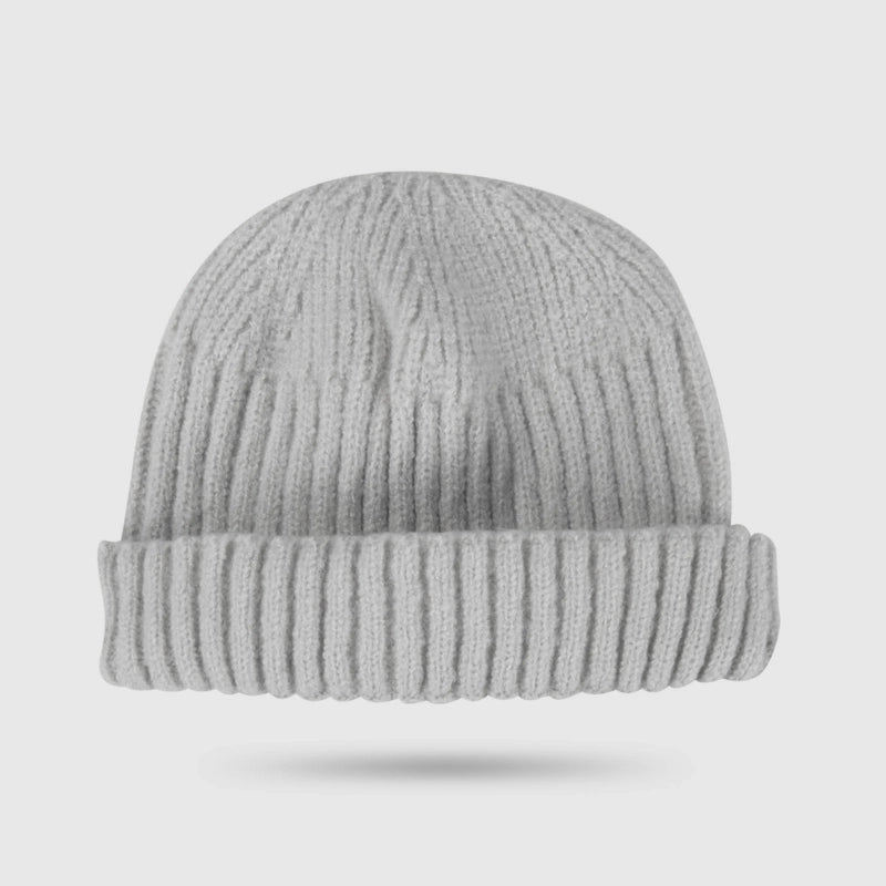 Unisex Minimalist Stripe Solid Color Crimping Wool Cap