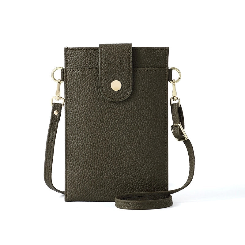 Women's Pu Leather Solid Color Classic Style Square Flip Cover Phone Wallets
