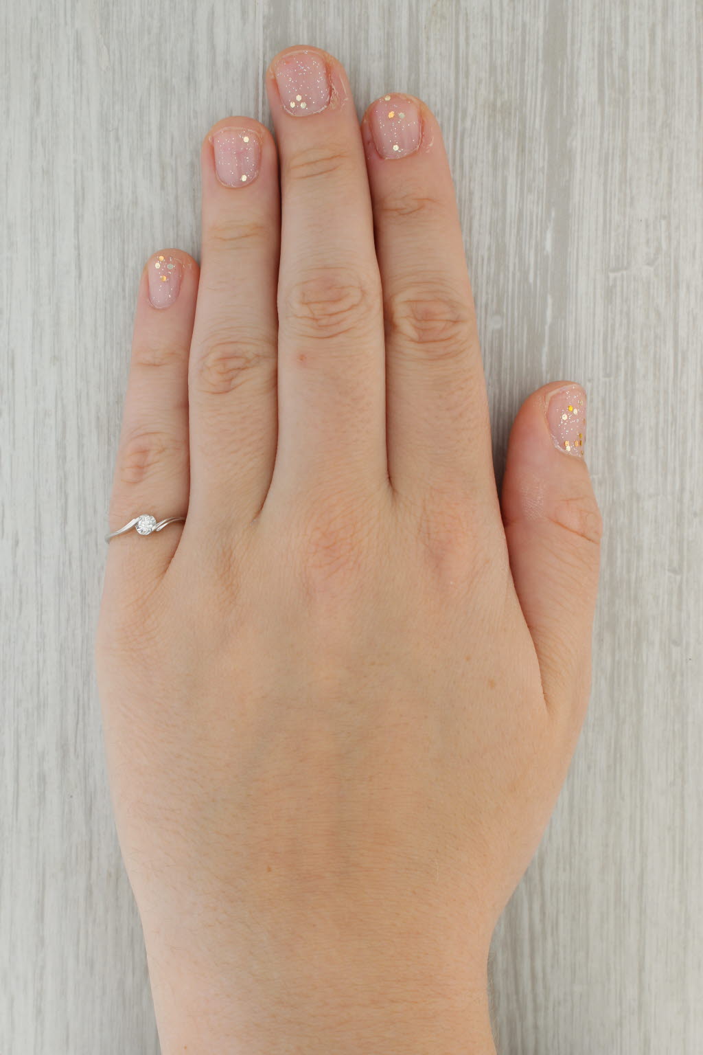 VS2 Diamond Solitaire Bypass Ring 18k White Gold Size 6 Stackable