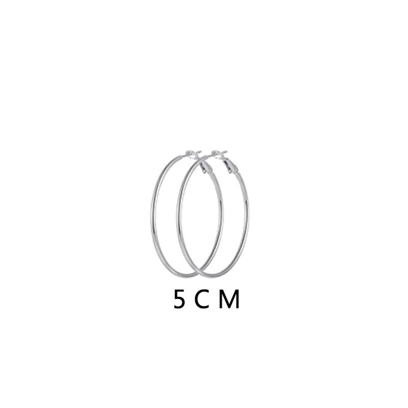 Fashion Circle Stainless Steel Plating Hoop Earrings 1 Pair