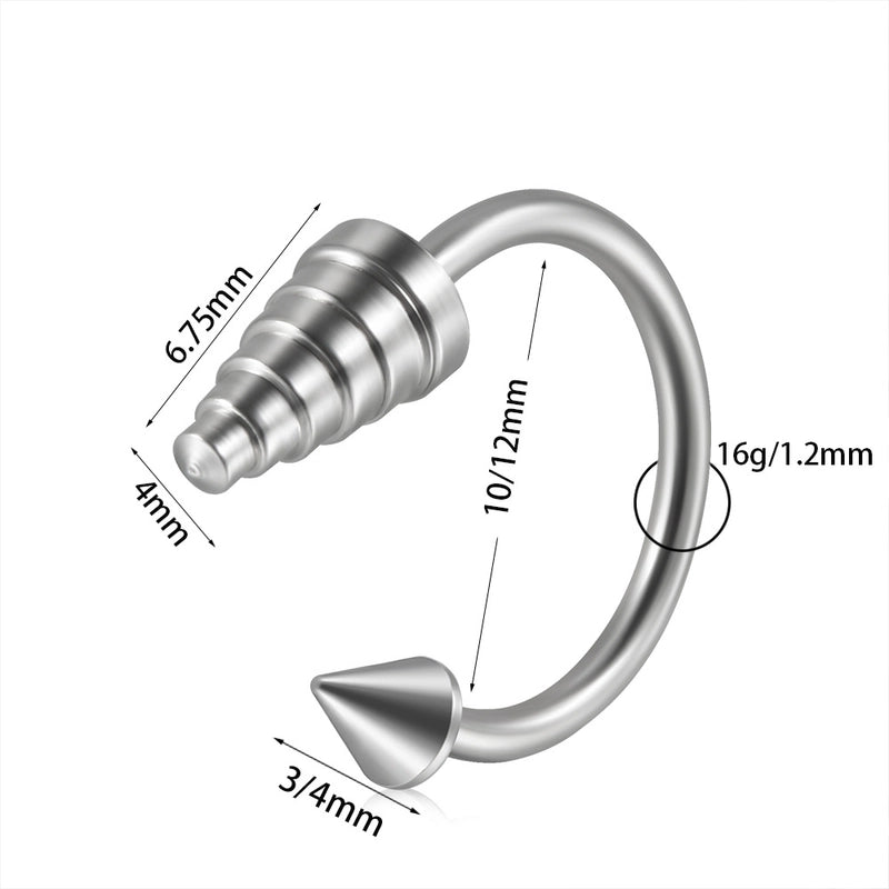 1 Piece Lip Rings Casual Minimalist Solid Color 304 Stainless Steel Plating
