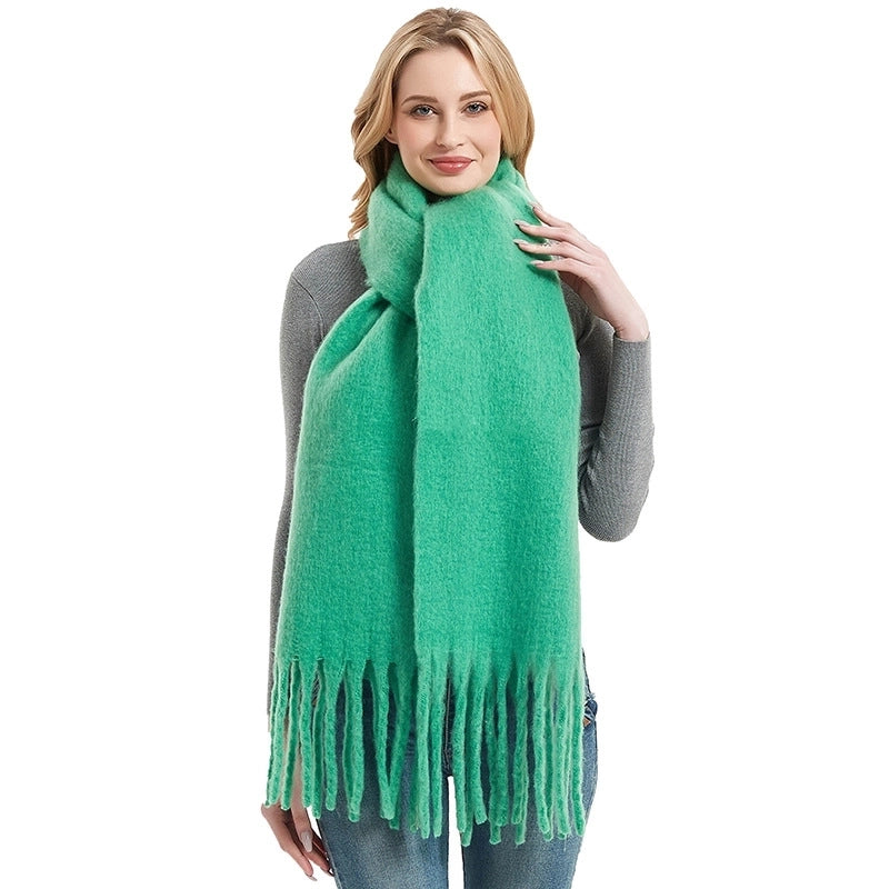 Women's Minimalist Solid Color Polyester Scarf