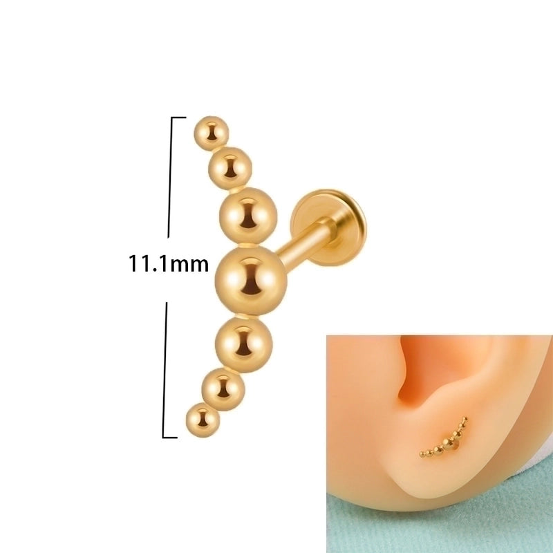 1 Piece Lip Rings Casual Elegant Minimalist Geometric 304 Stainless Steel Plating Inlay Rhinestones 18K Gold Plated