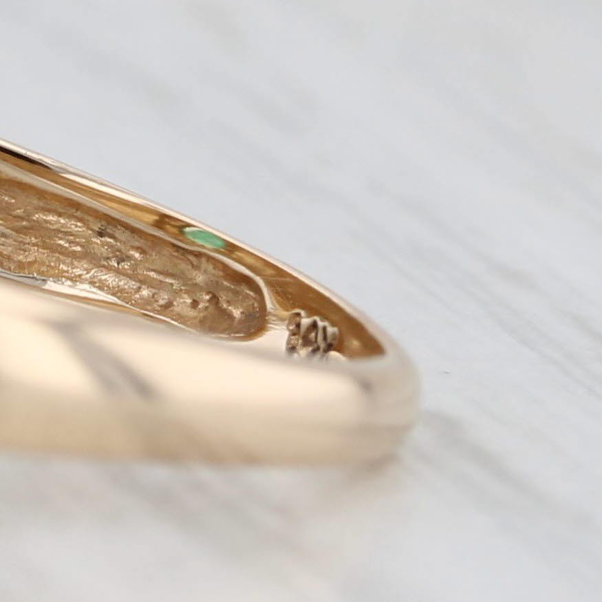 0.57ctw Pear Emerald Diamond Halo Ring 14k Yellow Gold Size 5