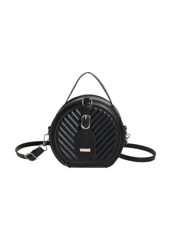 Women's Pu Leather Solid Color Elegant Round Zipper Handbag
