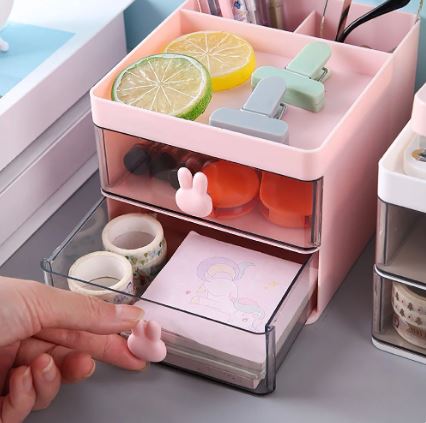 Small Desk Organizer With Drawer. Office Desktop Storage Box. Stationery/Makeup Organizer Storage Box