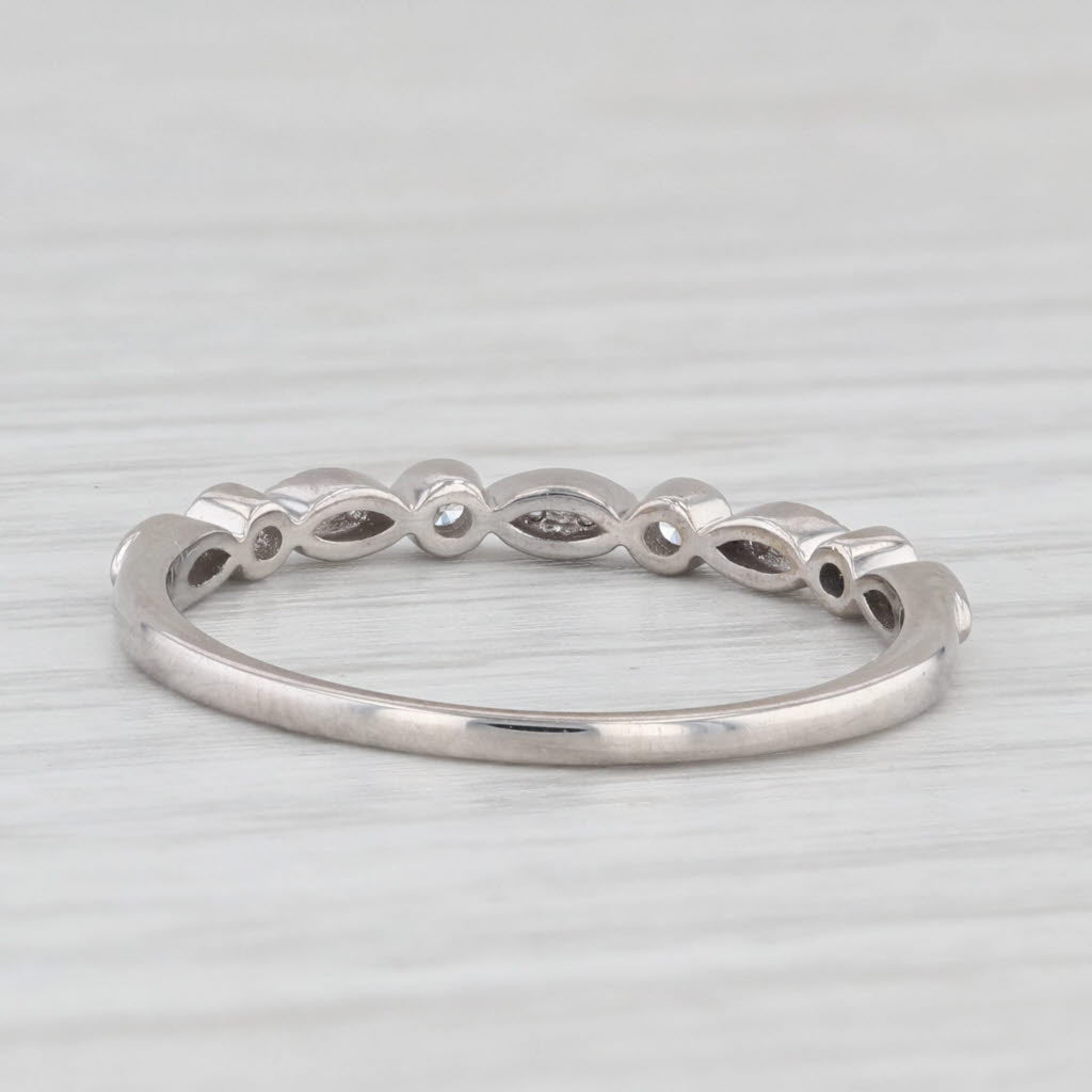 0.12ctw Diamond Stackable Ring 10k White Gold Size 8 Wedding Band