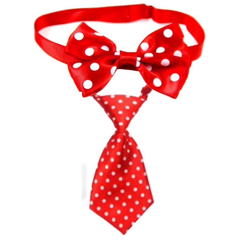 Casual Ribbon Christmas Color Block Bowknot Pet Accessories 1 Piece