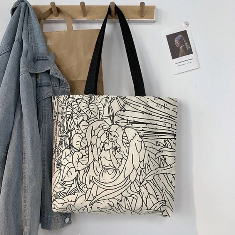 Women's Large Canvas Color Block Streetwear Square Zipper Shoulder Bag