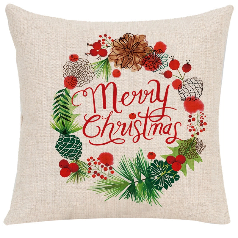 Cute Santa Claus Letter Chemical Fiber Pillow Cases
