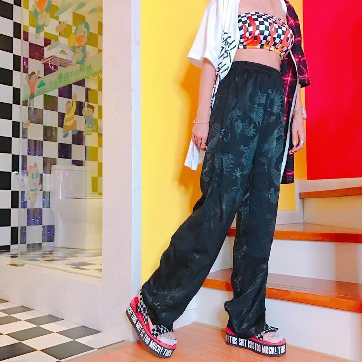 Dragon Phoenix Embroidered Trousers