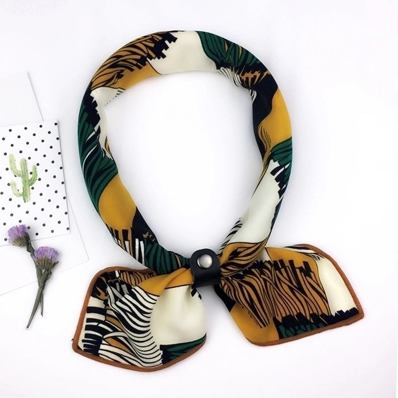 Unisex Sweet Stripe Silk Scarf